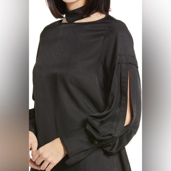 Amy Lynn Black Choker Mini Dress Balloon Sleeves Medium - Picture 7 of 15